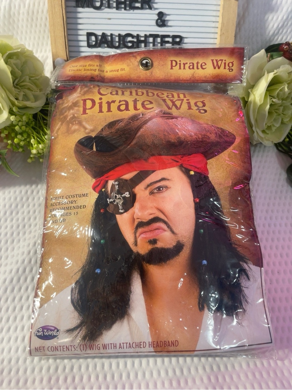 Caribbean Pirate Wig with Red Headband -